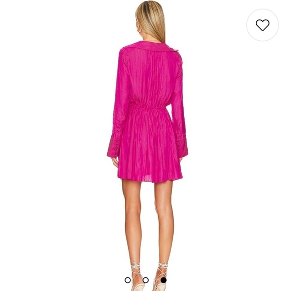 REVOLVE x FREE PEOPLE Everly Shirt Dress Pockets Pink Phenom Sz S - Picture 3 of 16